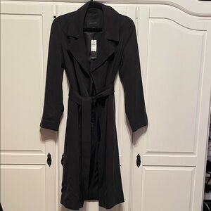 NWT Banana Republic Black Trench Coat in Twill